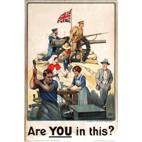 Vintage World War 1 Are You In This Army Recruitment Poster 