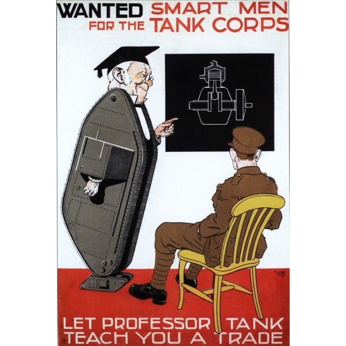 Vintage World war 1 British Army Tank Corps Recruitment 