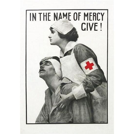 Vintage World War 1 Red Cross Appeal Poster A3 Print - A3 - 