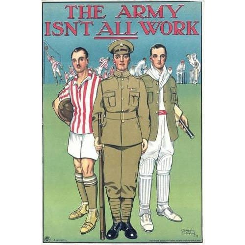 Vintage World War 1 The Army isnt all Work Recruitment 