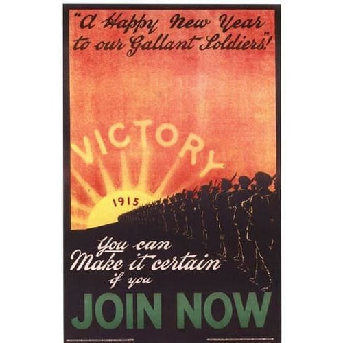 Vintage World War 1 Victory by 1915 Recruitment Poster 