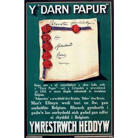 Vintage World War 1 Welsh Language Recruitment Poster A3 
