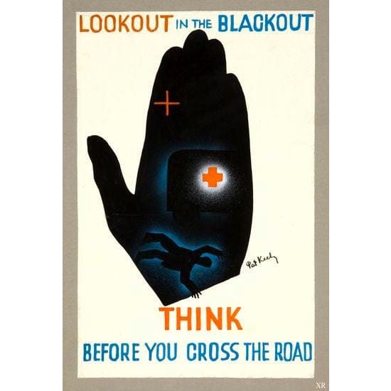 Vintage World War 2 Lookout In The Blackout Poster A3 Print 