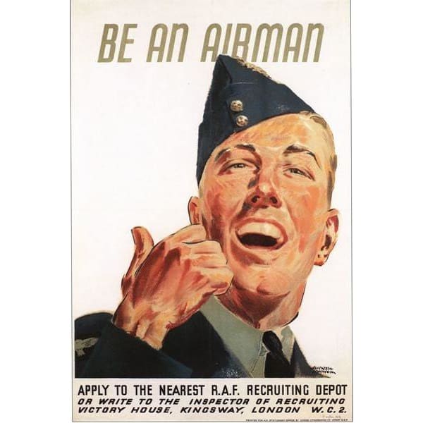 Vintage World War 2 RAF Recruitment Poster A3/A2/A1 Print - 