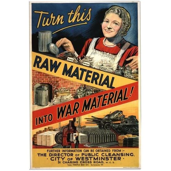 Vintage World War 2 Turn Raw Material Into War Material 
