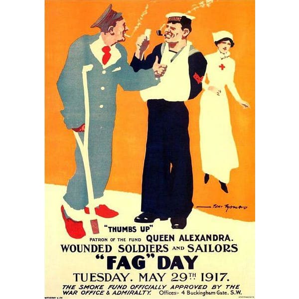 Vintage World War One British Fag Day Cigarettes For 