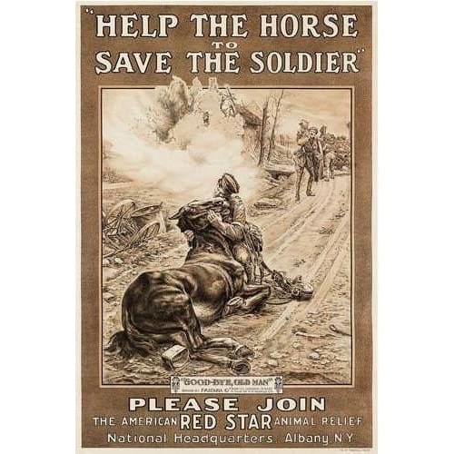 Vintage World War One Help The Horse Animal Welfare Poster 