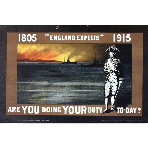 Vintage World War One Nelson England Expects Recruitment 