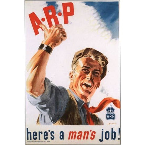 Vintage World War Two ARP Air Raid Warden Poster A3/A2/A1 