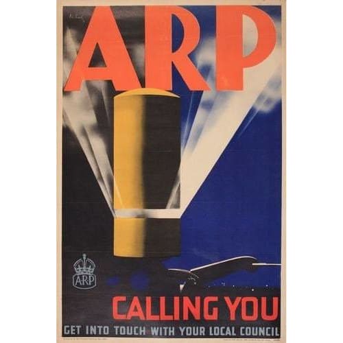 Vintage World War Two ARP Recruitment Poster A3 Print - A3 -