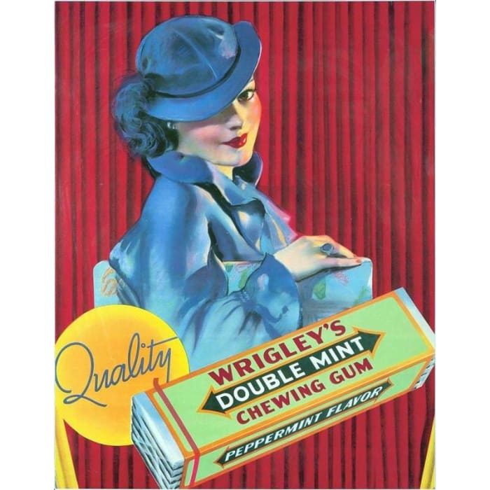 Vintage Wrigleys Chewing Gum Advertisement Poster Print 