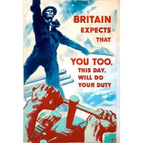 Vintage WW2 Britain Expects You To Do Your Duty Propaganda 