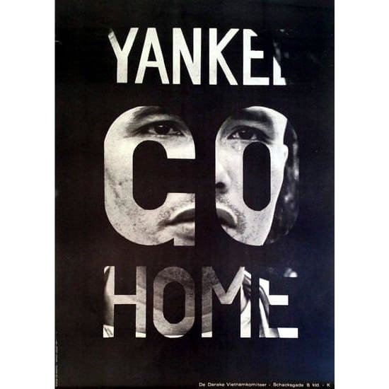 Vintage Yankee Go Home Anti Vietnam War Poster A3 Print - A3