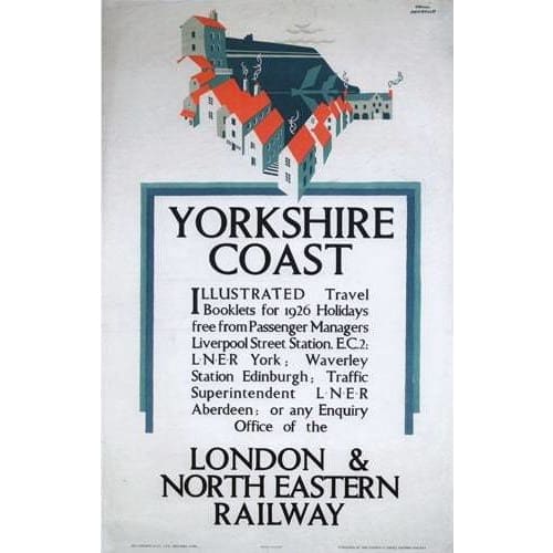Vintage Yorkshire Coast LNER Railway Poster A3/A2/A1 Print -