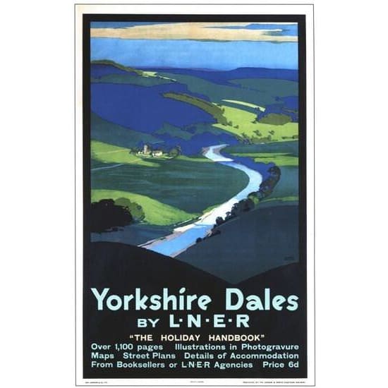Vintage Yorkshire Dales Railway Poster A3/A2/A1 Print - 