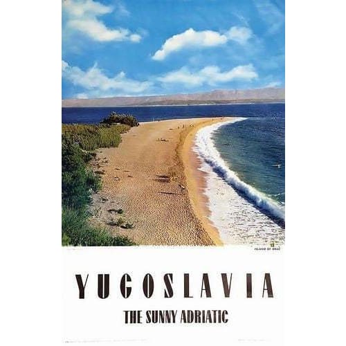 Vintage Yugoslavia Sunny Adriatic Coast Tourism Poster A3/A4