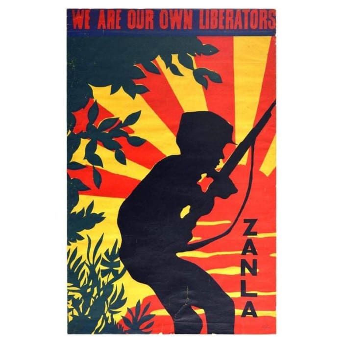 Vintage Zanla Zimbabwe Rhodesia Liberation Movement Poster 