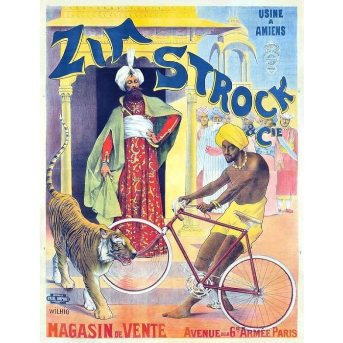 Vintage Zim Strock French Bicycle Advertisement Poster Print
