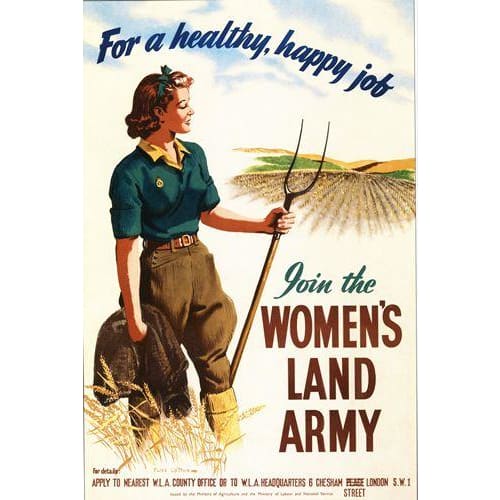 Wartime Womens Land Army Poster Print A3/A4 - Posters Prints