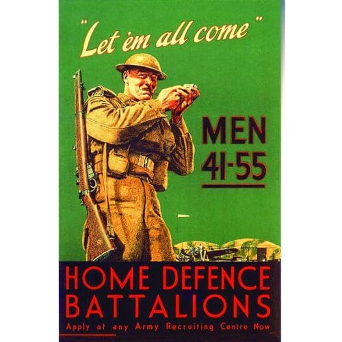 World War 2 British Home Guard Recruitment Poster Print 